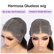 4C Edges Lace Front Bob Wig Glueless Curly Human Hair Wig with Pre Plucked Hairline