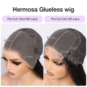 Ombre Chestnut Brown Highlights Body Wave Wig with Bangs 13x4 HD Invisible Lace Front Human Hair Wigs Bleached Knots For Women