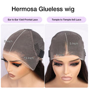 Golden Brown Highlight Deep Wave Human Hair Wigs Pre-Cut HD Lace Front Wig with Drawstring