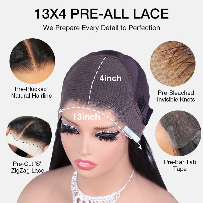 Glueless Curly Wig 13x4 Pre Cut Ear To Ear Lace Front Wigs With Pre Bl Hermosa Hair