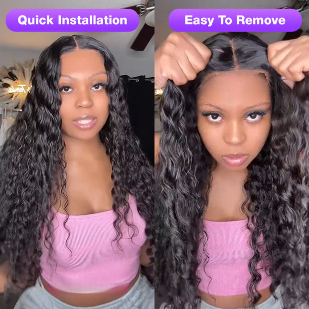 2Wigs = $189 | Water Wave Glueless Wig + Highlight Body Wave Wig With Bangs