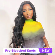 Bleached Knots | Upgrade 8x5 HD Pre Cut Lace Glueless Body Wave Lace Closure Wig Human Hair Wear & Go