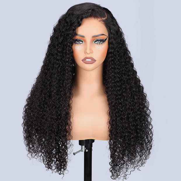 Virgin Brazilian Curly 13x4 HD Lace Ear-to-Ear Frontal Wig Invisible Knots Large & Small Cap Size 220% Density