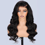 Glueless Body Wave 13x6 Full Frontal HD Lace C Part Wigs With Invisi Drawstring