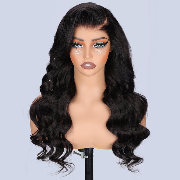 Glueless Body Wave 13x6 Full Frontal HD Lace C Part Wigs With Invisi Drawstring