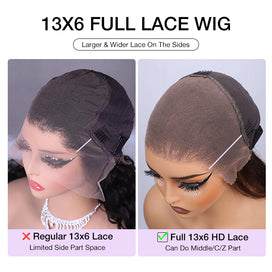 Blonde Highlight Curtain Bangs Body Wave Wigs 13x6 HD Lace Frontal Layered Human Hair Wigs