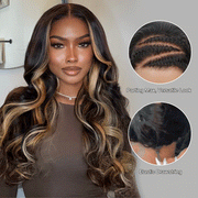M1B/27 Highlight Body Wave Drawstring 13x6 Full Lace Frontal Human Hair Wigs
