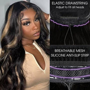 M1B/27 Highlight Body Wave Drawstring 13x6 Full Lace Frontal Human Hair Wigs