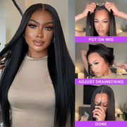 Glueless Straight Wig 8x5 Closure HD Lace 100% Human Hair Wigs With Invisible Bleached Small Knots