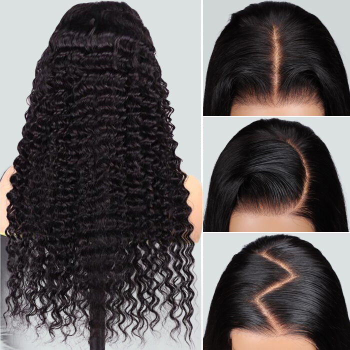 Deep Wave 8x5 HD Glueless Lace Wig Pre-Cut Pre Plucked Pre