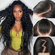 Glueless Wig Human Hair Water Wave Wigs Pre Cut 8x5 HD Lace Closure Wigs for Beginners Pre Plucked Pre Bleached