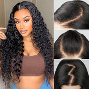 Glueless Wig Human Hair Water Wave Wigs Pre Cut 8x5 HD Lace Closure Wigs for Beginners Pre Plucked Pre Bleached