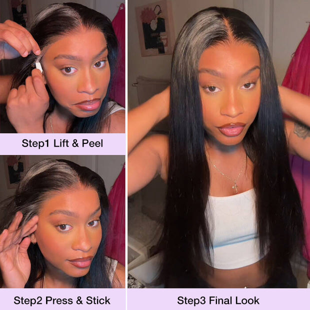 13x4 13x6 HD Lace Ear-to-Ear Frontal Straight Wig Pre Cut & Plucked & Bleached Put on go® Glueless Wig
