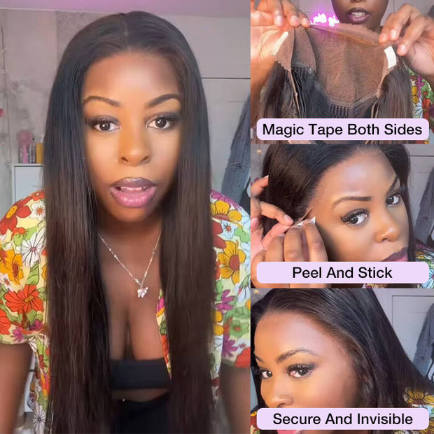 13x4 13x6 HD Lace Ear-to-Ear Frontal Straight Wig Pre Cut & Plucked & Bleached Put on go® Glueless Wig