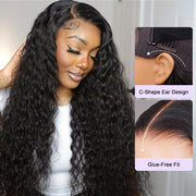 Glueless Wig Human Hair Water Wave Wigs Pre Cut 8x5 HD Lace Closure Wigs for Beginners Pre Plucked Pre Bleached
