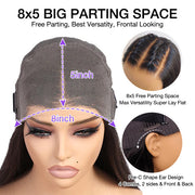 #P1B/27 Blonde Highlight 8x5Pre Cut Lace Closure Wigs Put On And Go Quick & Easy Glueless Wig
