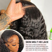 Water Wave Short Bob 13x4 Lace Front  Wigs 100% Human Hair Pre Plucked Glueless Lace Front Wigs
