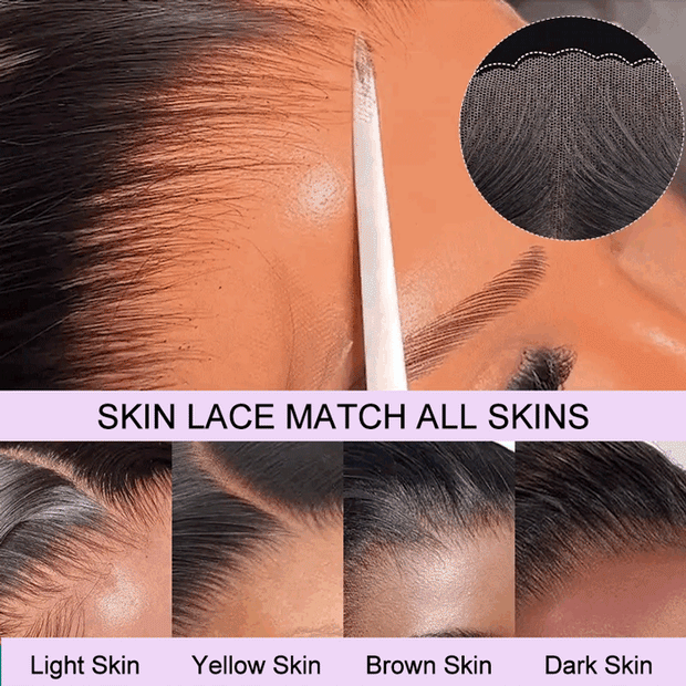 SKINLIKE HD Lace Frontal Wig 13x6 Ultra-Fitted Full Frontal Straight Human Hair Wigs With Pre Bleached Small Knots