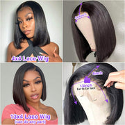 Affordable Straight Bob Wig Human Hair Pre Plucked Glueless Lace Front Wig