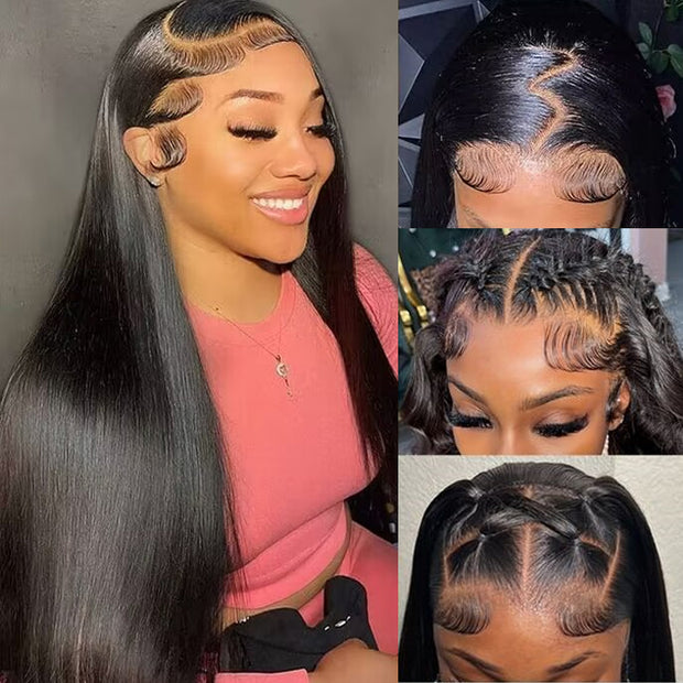 13x4 13x6 HD Lace Ear-to-Ear Frontal Straight Wig Pre Cut & Plucked & Bleached Put on go® Glueless Wig