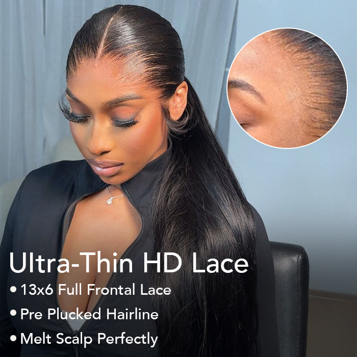 13x6 Lace Frontl Wig 180% Density Long Straight Human Hair Wigs