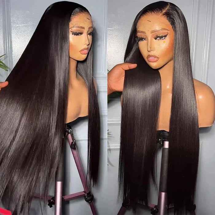 Straight 13x4 HD Lace Human Hair Wigs Transparent Glueless Lace Front Wig With Pre Plucked | Large & Small Cap Size