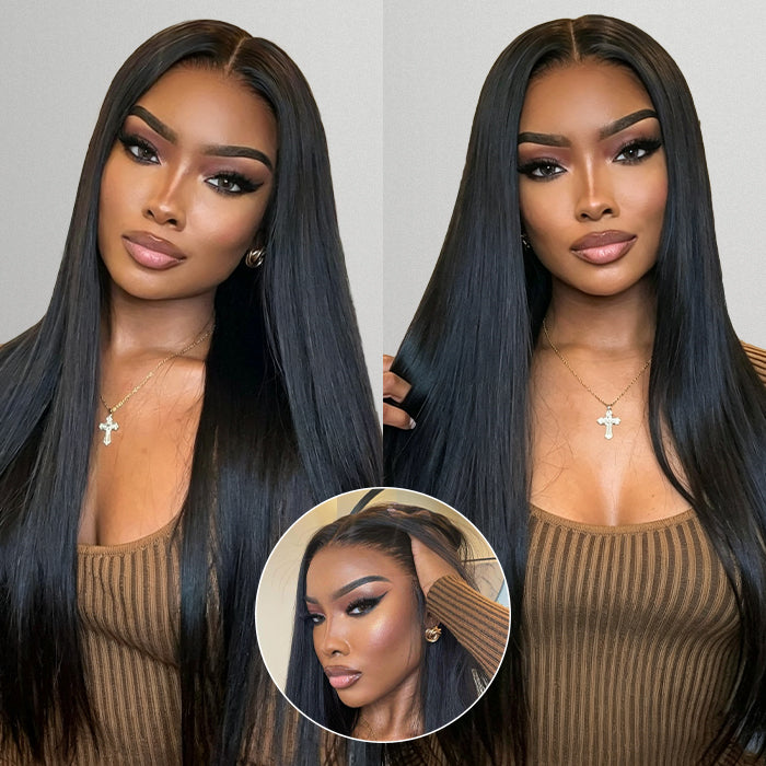 Skinlike HD Lace Brazilian Straight Wigs Glueless 13x6 Full Frontal Lace Wigs 100% Real Human Hair Pre Bleached Knots Plucked Hairline