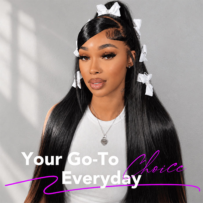 220% Density 13x4 HD Lace Ear-to-Ear Frontal Straight Wig Invisible Knots Realistic Hairline Large & Small Cap Size
