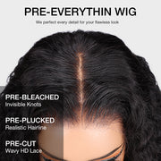 Glueless Wig Human Hair Water Wave Wigs Pre Cut 8x5 HD Lace Closure Wigs for Beginners Pre Plucked Pre Bleached