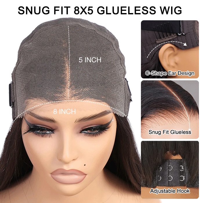 New In Burmese Curly Human Hair Glueless 8x5 HD Lace Wig for