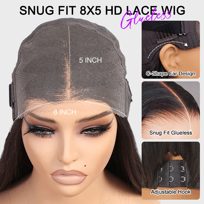 4C Kinky Edges Lace Front Bob Wig Short Kinky Straight Human Hair Wig Pre Bleached Knots