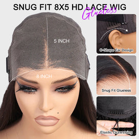 #4 Chocolate Brown 13x4 HD Lace Front Wigs Human Hair Wigs For Women Pre Plucked 220% Density