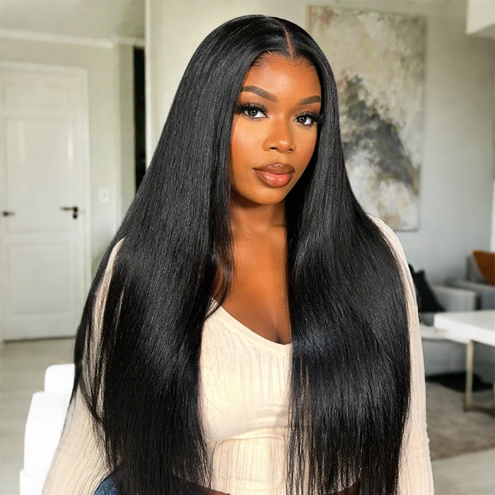 Silk Straight V/U part Wigs No Leave Out Natural Scalp Protective Wigs Beginner Friendly