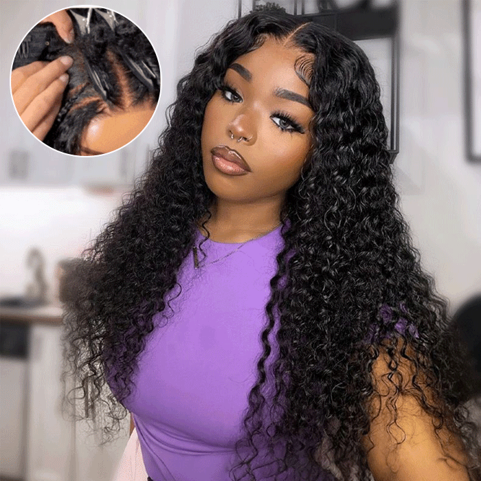 No Leave Out V/U Part Wig Deep Wave Human Hair Wigs Beginnger Friendly Easy Install