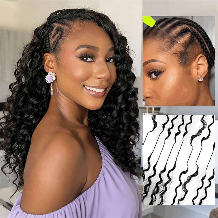 Water Wave Knotless Pre-Separated Lightweight Reusable Crochet Human Hair Extensions