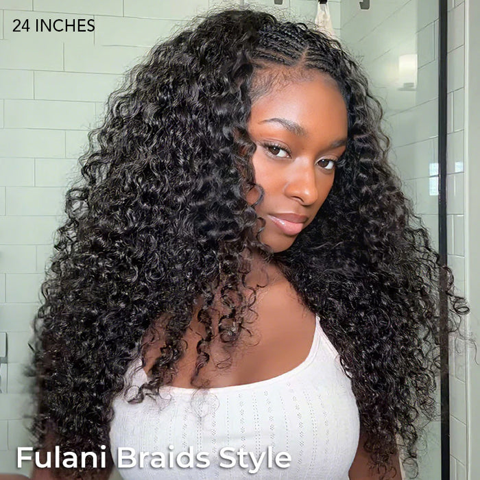 3 In 1 Half Wigs Glueless Water Wave Wear Go Half Wig Invisible Hairline Protective Style