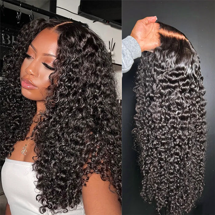 Pre Bleached Knots Curly Wigs 13x6 HD Lace Frontal Wig With  display picture 1