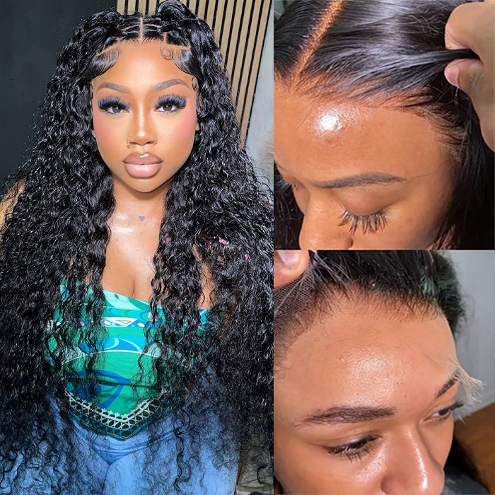 Water Wave Wigs HD Lace Front Wigs Wet And Wavy Brazilian Human Virgin Hair Preplucked Natural Hairline