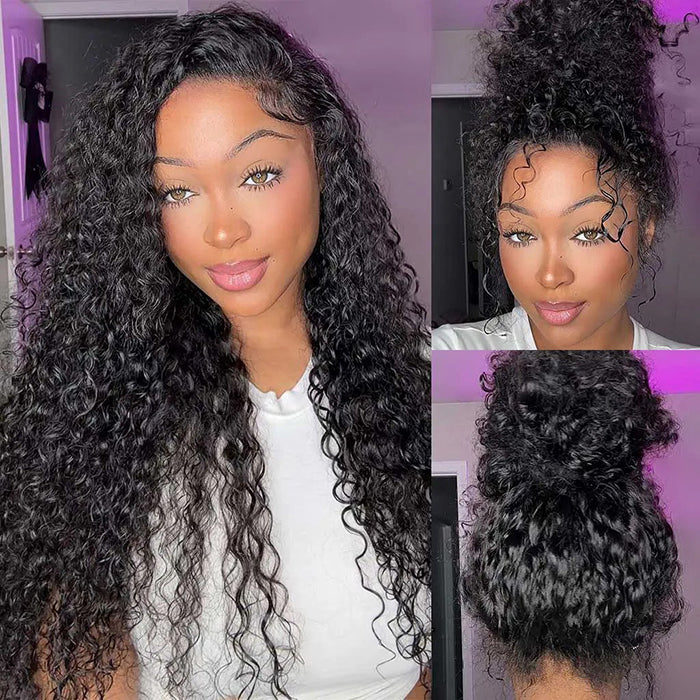 Glueless 360 Lace Wig Water Wave Snug Fit Skin HD Lace Human Hair Wigs For Women Pre Plucked & Bleached