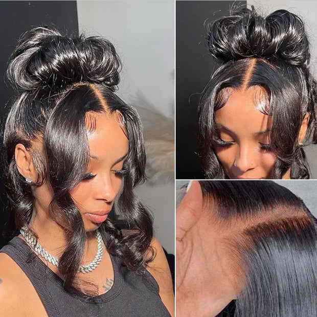 Body Wave Invisi-String Snug Fit 360 HD Lace Frontal Glueless Wig With Bleached Knots Lace Parting Anywhere