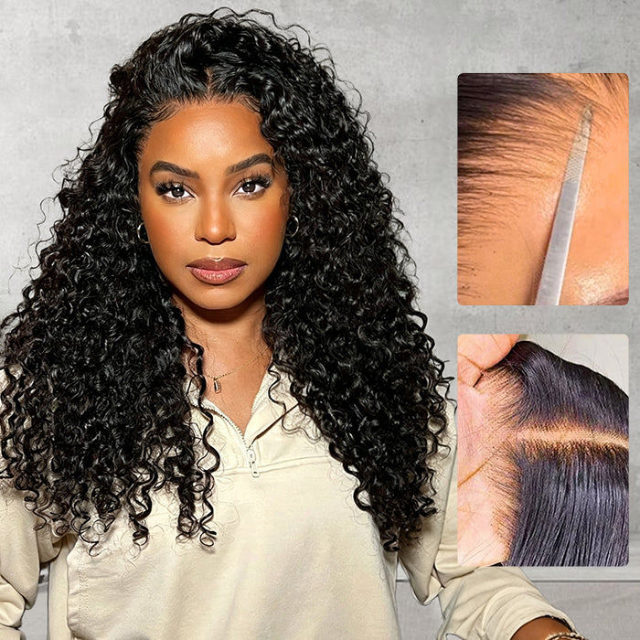 Water Wave 5x5 HD Lace Human Hair Wigs Pre Plucked & Pre Bleached Glueless Wig