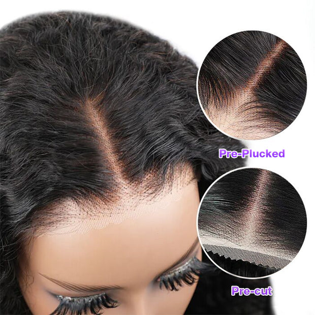 Deep Wave 4x4/5x5 Pre Cut HD Lace Closure Wig Human Hair Wear & Go Glueless Wigs-Air Wig