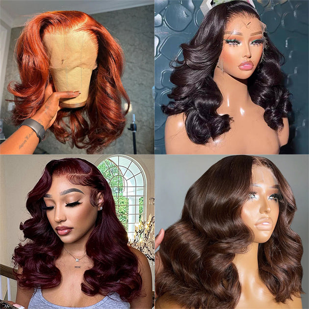 Salon-Quality Loose Body Wave Short Wigs Glueless HD Lace Human Hair P ...
