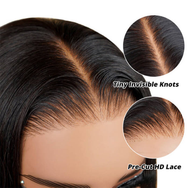 [2Wigs 26inch] Water Wave & Silky Straight Pre Cut & Pre Plucked & Bleached Ready to Go Wigs