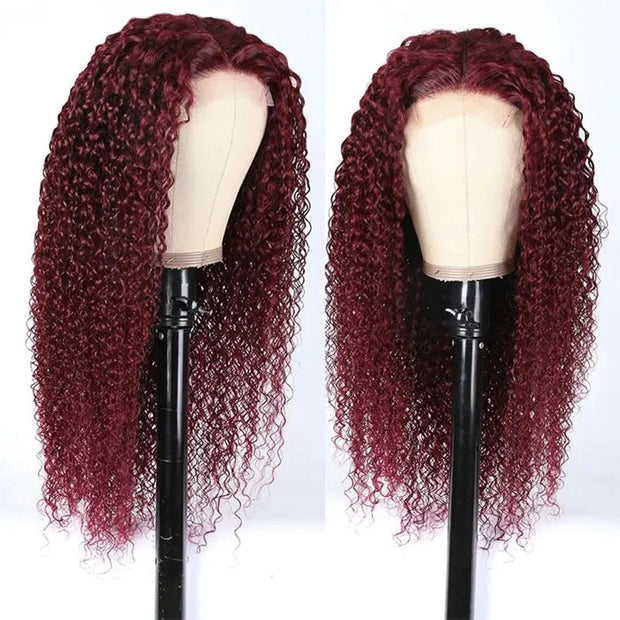 99J Burgundy 13x4 HD Lace Front Pre Plucked Colored Human Hair Wigs