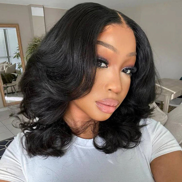 14'' = $99 / Body Wave Short bob Wigs 5x5 Lace Closure Wigs Human Hair 100% Real Human Hair Wig Pre Plucked