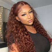 220% Density 8x5 HD Lace Glueless Wig 33# Reddish Brown Body Wave/Water Wave 10A Quality