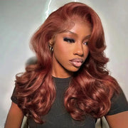 8x5 HD Lace Glueless Wig 33# Reddish Brown Water Wave 100% Human Hair Wig 10A Quality