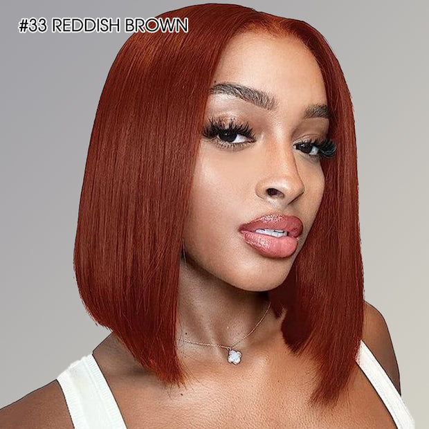 Short Straight Bob Wig HD Glueless 8×5 Pre-Cut Lace Wig Put On & Go Easy Install 180% Density