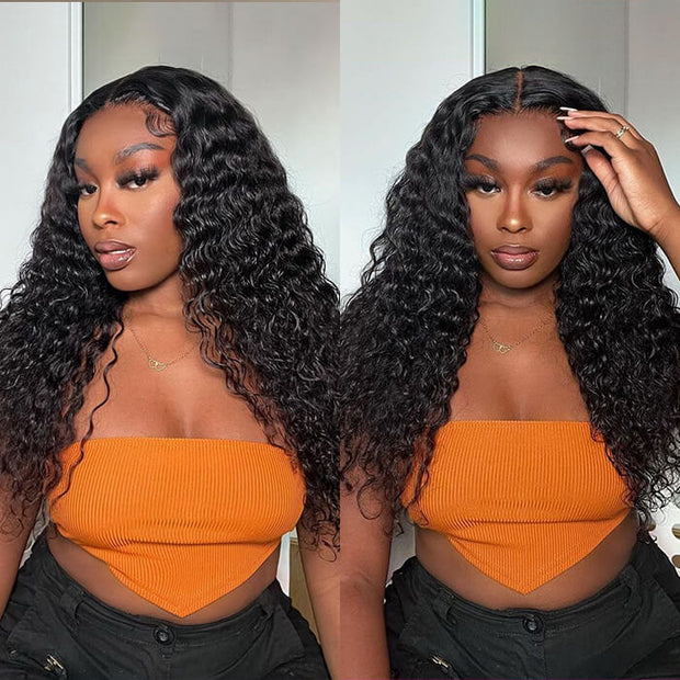 Glueless Wig Deep Wave 8x5 HD Lace Human Hair Pre Plucked & Bleached Ready to Go